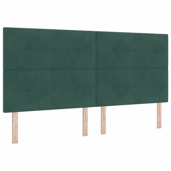 vidaXL Letto a molle con materasso Verde Scuro 200 x 200 cm Velluto