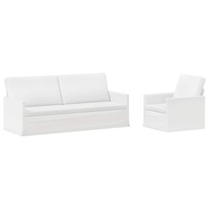 vidaXL Set di divani 2 pcs Bianco Tessuto