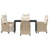 vidaXL Set da Pranzo per Giardino 5 pcs Beige polyrattan
