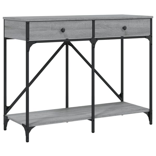 vidaXL Tavolo Consolle Grigio Sonoma 100x39x78,5 cm Legno Multistrato