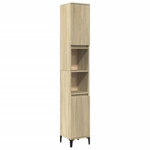 vidaXL Armadietto da Bagno Rovere Sonoma 30x30x190cm Legno Multistrato