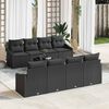 vidaXL Set di divani con cuscino 7 pcs Nero polyrattan