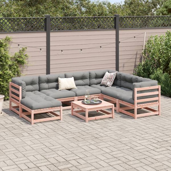 vidaXL Set Divani da Giardino 8 pz in Legno Massello Abete Douglas