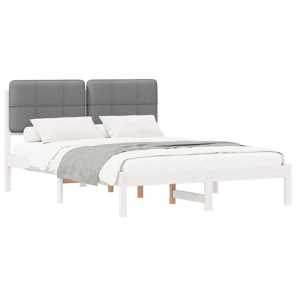 vidaXL Letto con Testiera Rivestita Grigio chiaro 140 x 200 cm