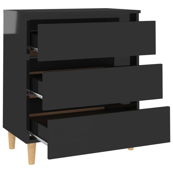 vidaXL Credenza Nero Lucido 60x35x69 cm in Legno Multistrato