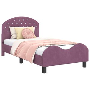 vidaXL Struttura letto bambini con testata Viola 80 x 160 cm Velluto