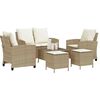 vidaXL Set Divano da Giardino 6 pz con Cuscini Beige in Polyrattan