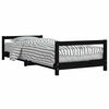 vidaXL Giroletto per Bambini Nero 90x190 cm in Legno Massello di Pino