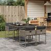 vidaXL Set da Pranzo da Giardino 5 pz con Cuscini in Polyrattan Grigio