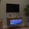 vidaXL Set mobile TV con led Rovere artigianale Legno multistrato