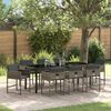 vidaXL Set da Pranzo per Giardino con cuscino 9 pcs Grigio polyrattan