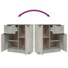 vidaXL Credenze 2 pz Grigio Cemento 60x30x70 cm in Legno Multistrato