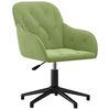 vidaXL Sedia da Ufficio Girevole Verde Chiaro in Velluto