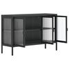vidaXL Credenza Nera 105x35x70 cm Vetro e Acciaio