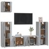 vidaXL Set di Mobili Porta TV 5 pz Grigio Sonoma in Legno Multistrato