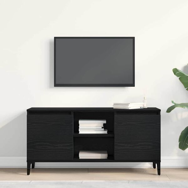 vidaXL Mobile TV Rovere Nero 102 x 35 x 50 cm Legno multistrato