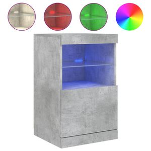 vidaXL Credenza con Luci LED Grigio Cemento 41x37x67 cm