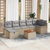 vidaXL Set Divano da Giardino 8 pcs Beige polyrattan