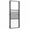 vidaXL Porta in vetro 83 x 3,5 x 201,5 cm Alluminio Nero
