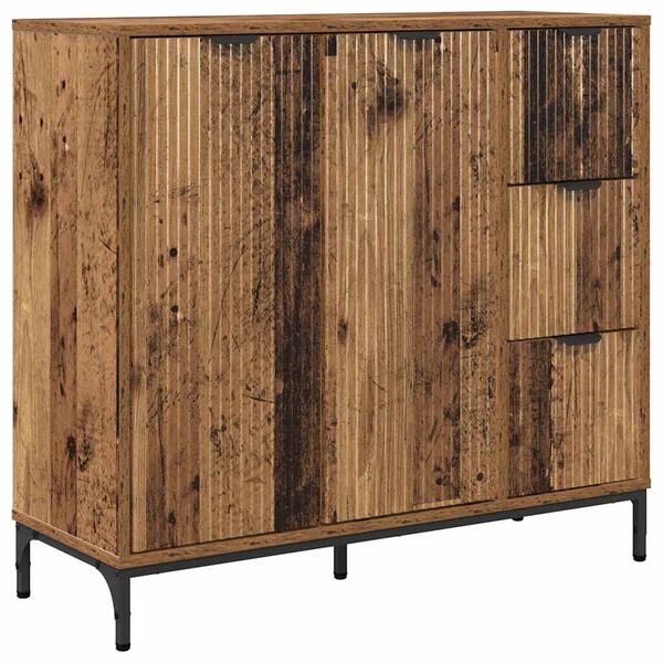 vidaXL Credenza Legno vecchio 89,5 x 33 x 82 cm Legno multistrato