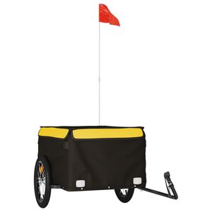 vidaXL Rimorchio da Bici Nero e Giallo 45 kg in Ferro