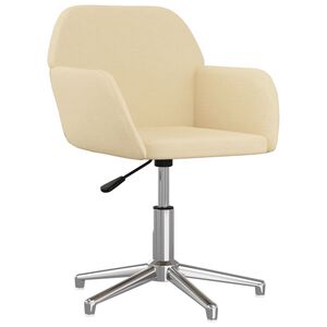 vidaXL Sedia da Ufficio Girevole Crema in Tessuto