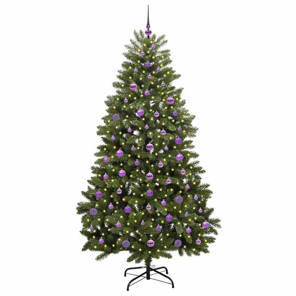 vidaXL Albero di Natale artificiale Verde 210 cm PVC e Metallo