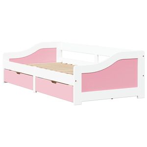 vidaXL Dormeuse 2 Cassetti senza Materasso Bianco&Rosa 90x200 cm IRUN