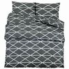 vidaXL Set Copripiumino Grigio Scuro e Bianco 140x200 cm in Cotone