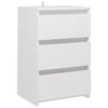 vidaXL Comodino Bianco 40x35x62,5 cm in Legno Multistrato