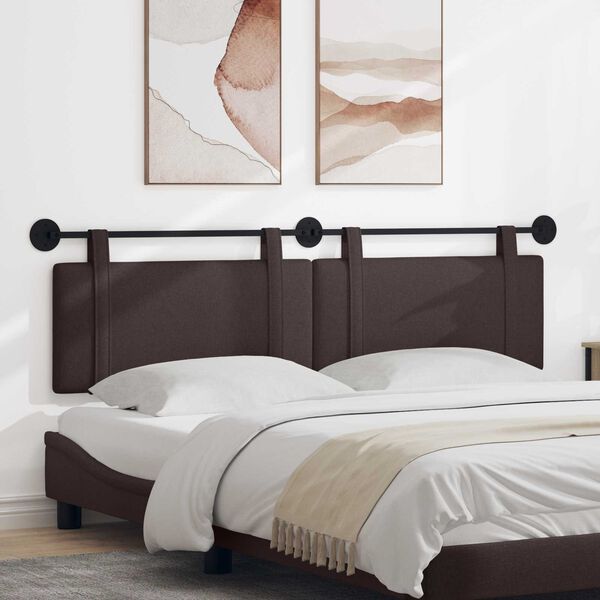 vidaXL Testata appesa Marrone Scuro 170 x 55 x 5 cm Tessuto
