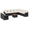 vidaXL Set Divani da Giardino 11 pz con Cuscini in Polyrattan Nero