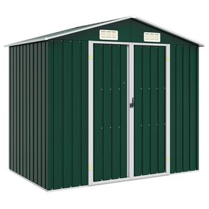 vidaXL Capanno da Giardino Verde 205x129x183 cm in Acciaio Zincato