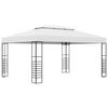 vidaXL Gazebo con Stringa di Luci LED 4x3x2,7 m Bianco