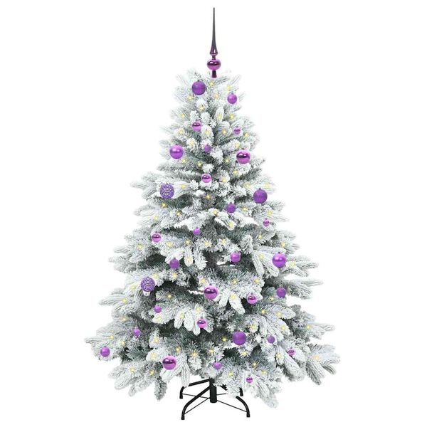 vidaXL Albero di Natale artificiale con 150 LED Bianco 150 cm PE e PVC