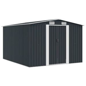 vidaXL Casetta da Giardino 257x298x178 cm in Metallo Antracite
