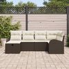 vidaXL Set di divani con cuscino Marrone e Crema polyrattan