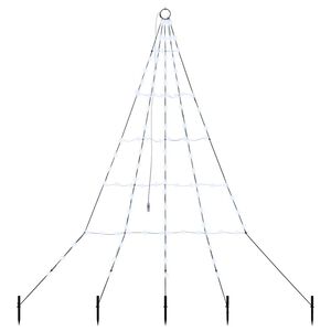 vidaXL Albero di Natale LED con picchetti per il terreno 182 cm