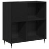 vidaXL Mobile porta vinili Rovere Nero 85 x 38 x 89 cm