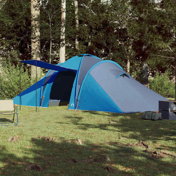 vidaXL Tenda da Campeggio a Cupola per 4 Persone Blu Impermeabile