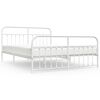 vidaXL Giroletto con Testiera e Pediera Metallo Bianco 160x200 cm