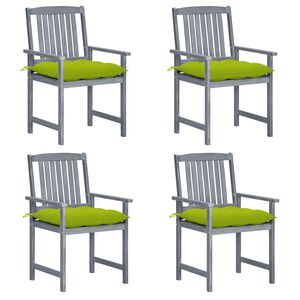 vidaXL Sedie da Giardino con Cuscini 4 pz in Massello di Acacia Grigio