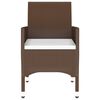 vidaXL Set da Pranzo Giardino 5 pz Polyrattan Vetro Temperato Marrone