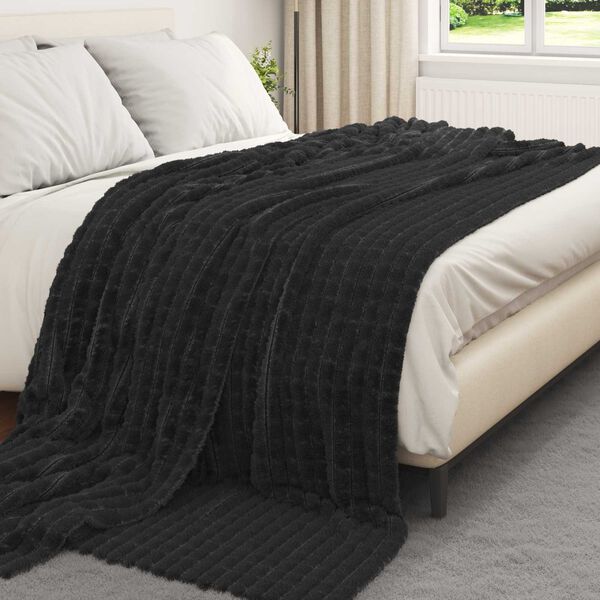 vidaXL Coperte da Pile 6 pcs Nero 240 x 220 cm Panno