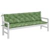 vidaXL Cuscini Panca Giardino 2 pz Motivo a Foglie 200x50x7 cm Tessuto