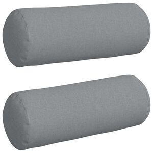 vidaXL Cuscini a rullo 2 pcs Grigio chiaro Ø 25 x 70 cm Tessuto