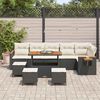 vidaXL Set Divano da Giardino con cuscino Nero Poly Rattan