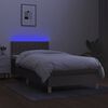 vidaXL Letto a Molle con Materasso e LED Tortora 90x190 cm in Tessuto