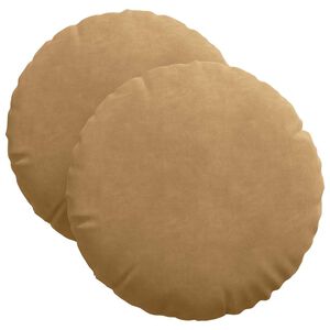 vidaXL Cuscini per Seduta 2 pcs Marrone &Oslash; 40 x 13 cm Velluto