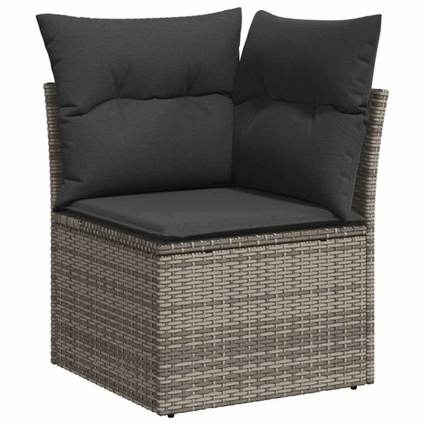 vidaXL Set Divani da Giardino 7pz con Cuscini Grigio Polyrattan Acacia